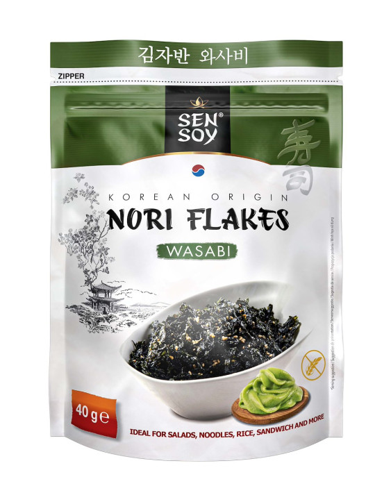 Płatki nori wasabi bezglutenowe 40 g - SEN SOY