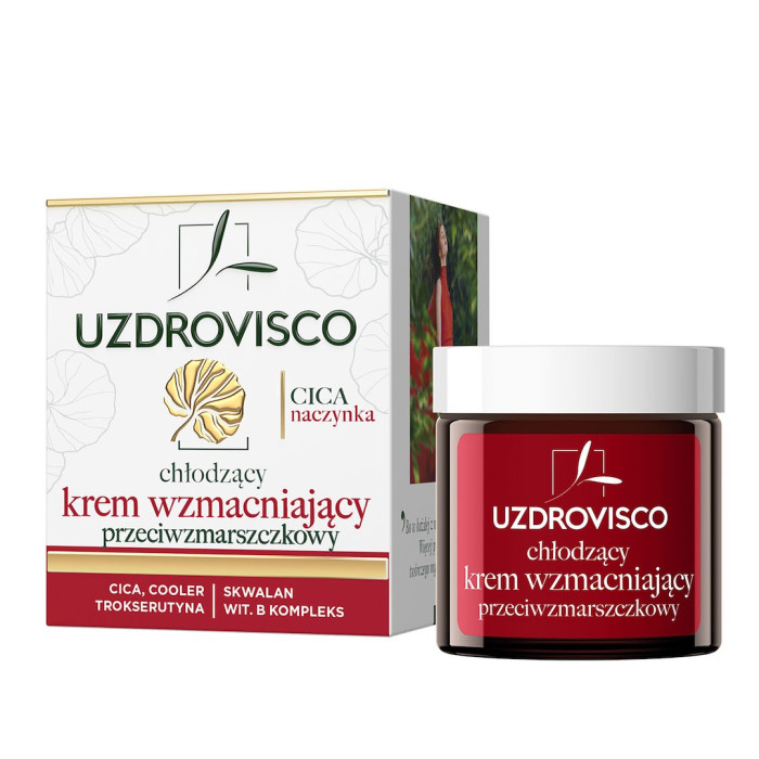 Krem do twarzy chłodzący przeciwzmarszczkowy do cery naczynkowej 50 ml - UZDROVISCO (CICA)