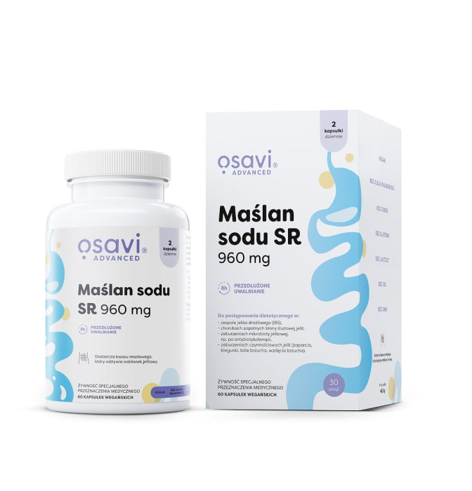 Maślan sodu (960 mg) bezglutenowy 60 kapsułek - OSAVI