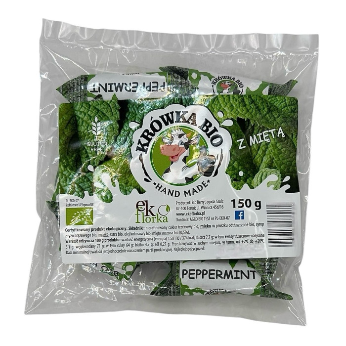 Krówki z miętą bezglutenowe BIO 150 g - EKOFLORKA
