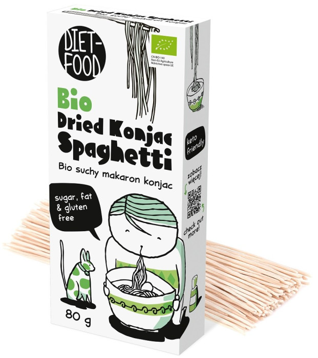 Makaron (suchy konjac) spaghetti bezglutenowy BIO 80 g - DIET-FOOD