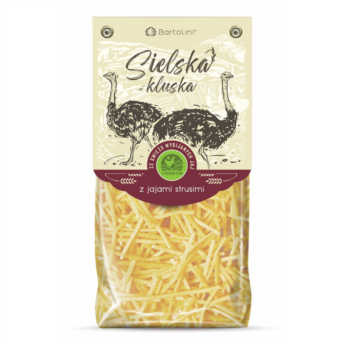Makaron BIO KRAJANKA Z JAJAMI STRUSIMI 250 g - BARTOLINI (SIELSKA KLUSKA)