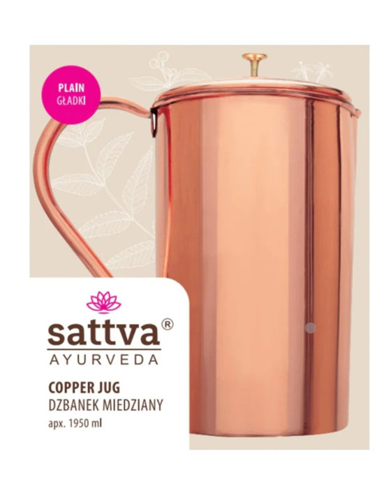 Dzbanek miedziany plain 1,25 l- sattva (ayurveda)