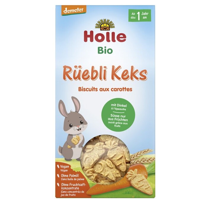 Ciasteczka orkiszowo - marchewkowe od 1 roku demeter BIO 125 g - HOLLE