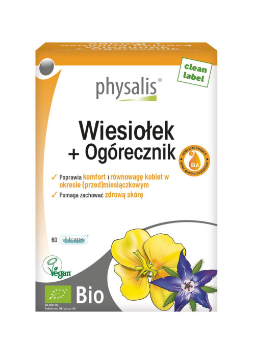 Wiesiołek + ogórecznik BIO 60 KAPSUŁEK - PHYSALIS