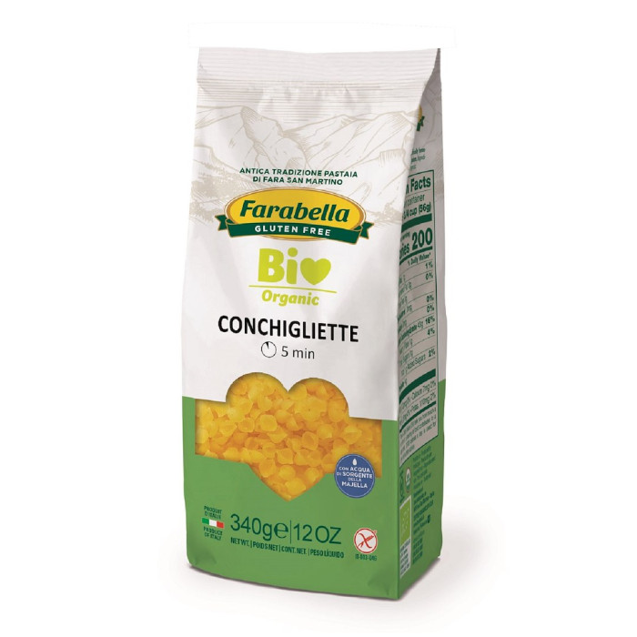 Makaron (kukurydziano - ryżowy) conchigliette bezglutenowy BIO 340 g - FARABELLA