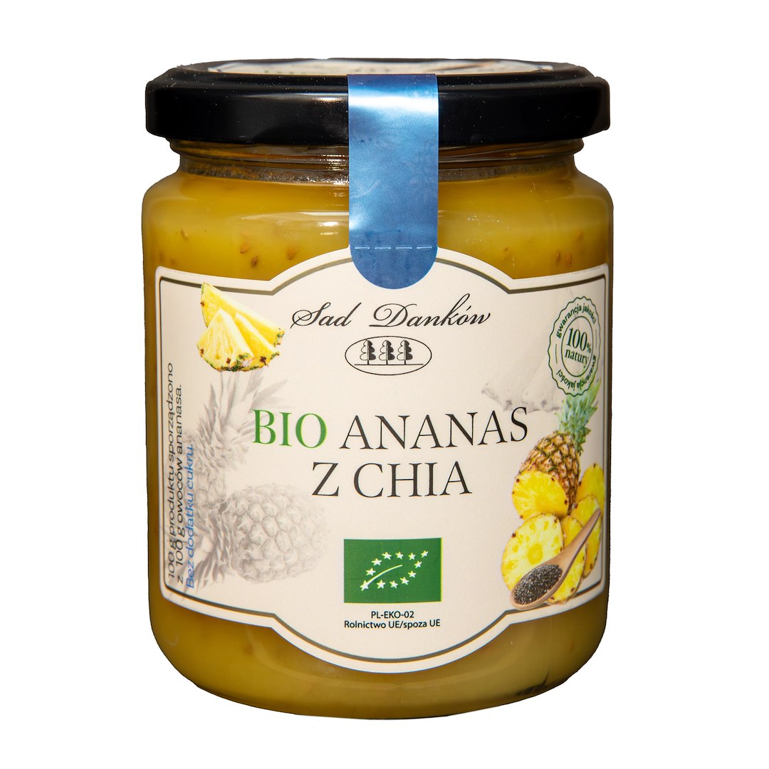 Ananas z chia bez dodatku cukrów BIO 250 g - SAD DANKÓW