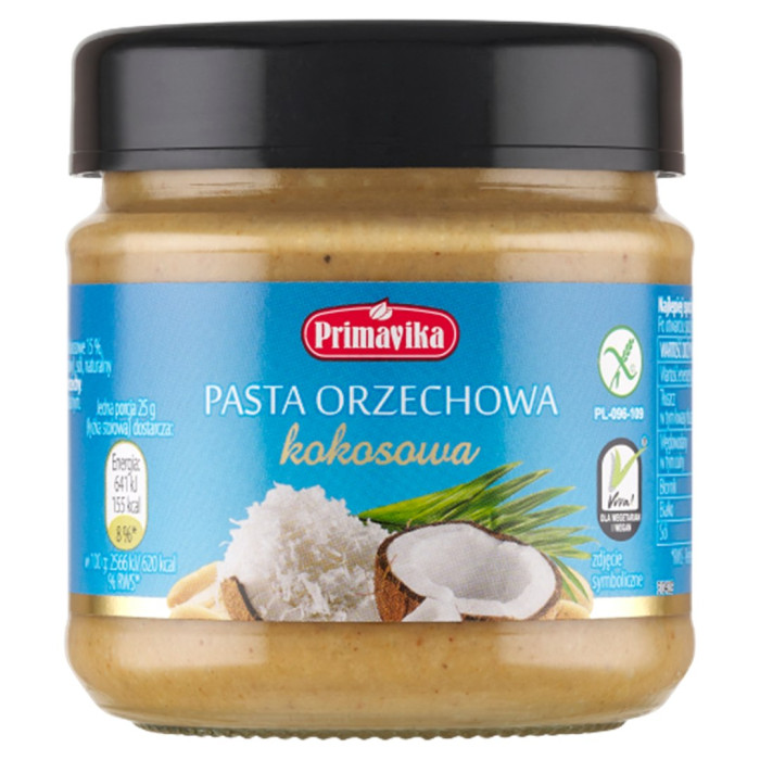 Pasta orzechowa kokosowa bezglutenowa 190 g - PRIMAVIKA