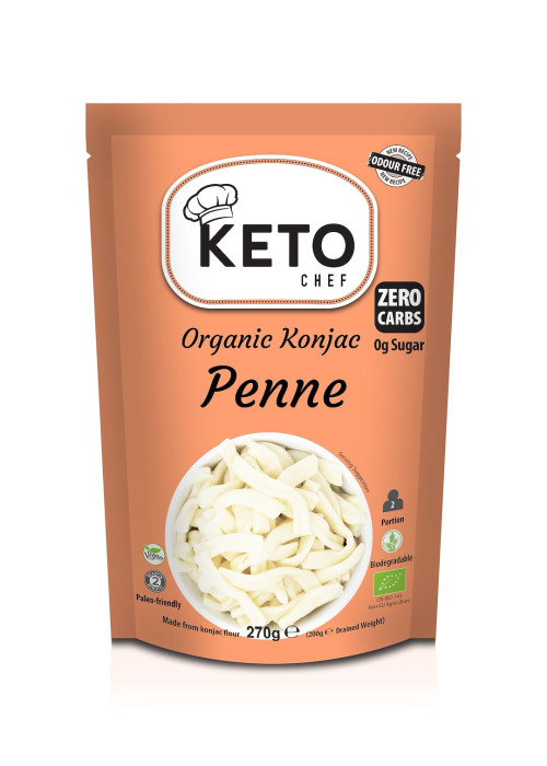 Makaron (konjac) penne bezglutenowy BIO 270 g (200 g) - KETO CHEF