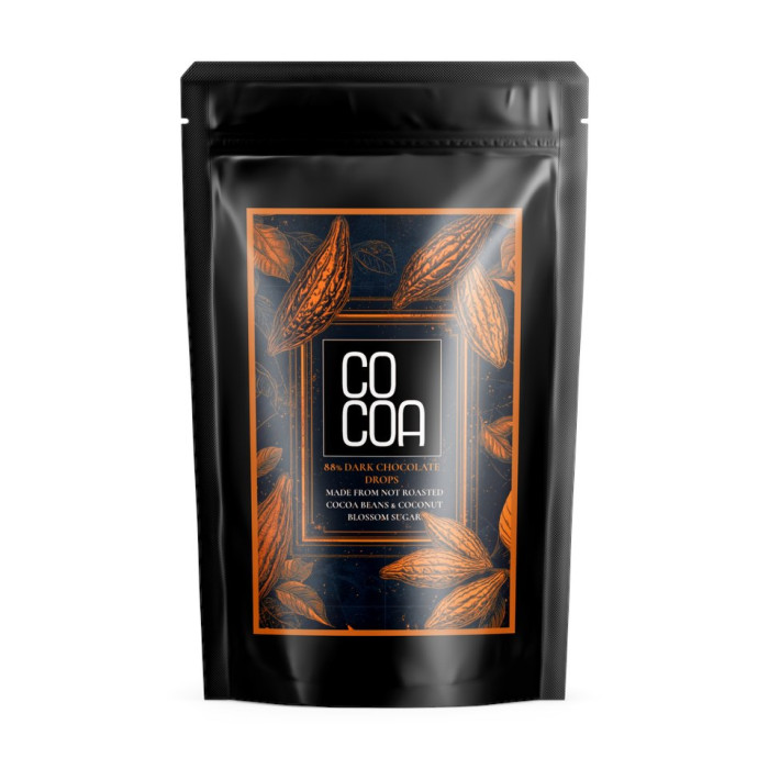 Dropsy z ciemnej czekolady 88 % BIO 200 g - COCOA