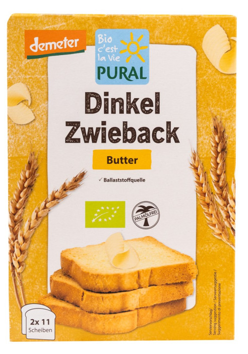 Sucharki orkiszowe maślane BIO 200 g - PURAL