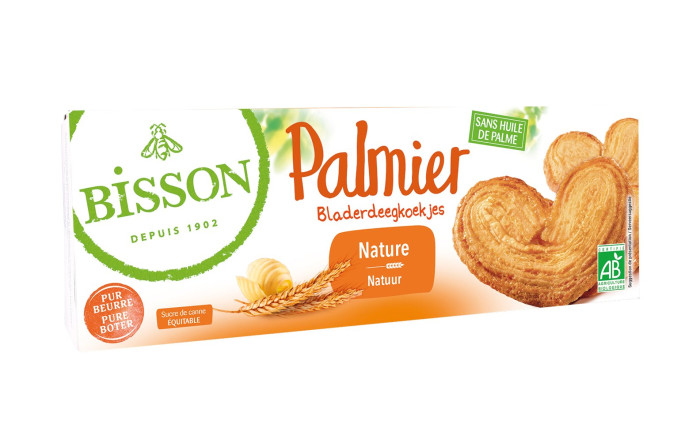 Ciastka francuskie maślane palmiery BIO 100 g - BISSON
