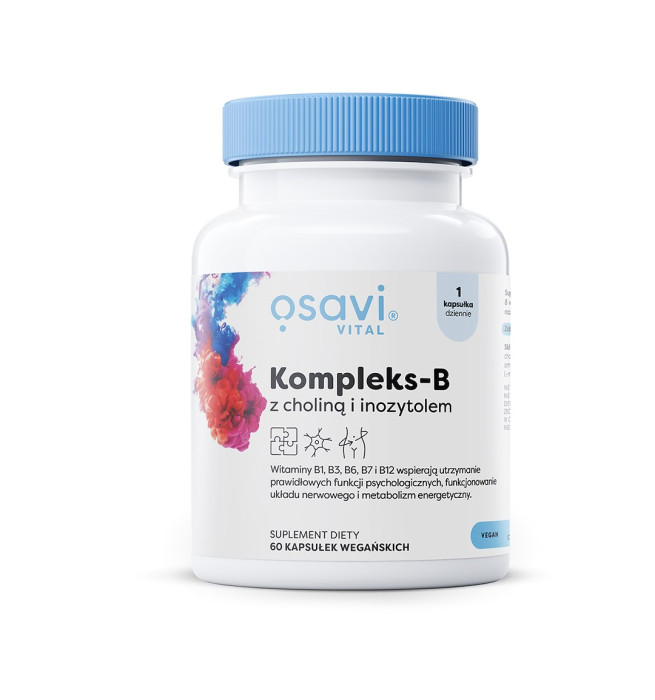 Witamina b + cholina + inozytol bezglutenowa 60 kapsułek - OSAVI