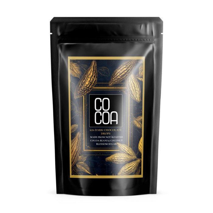 Dropsy z ciemnej czekolady 65 % BIO 200 g - COCOA