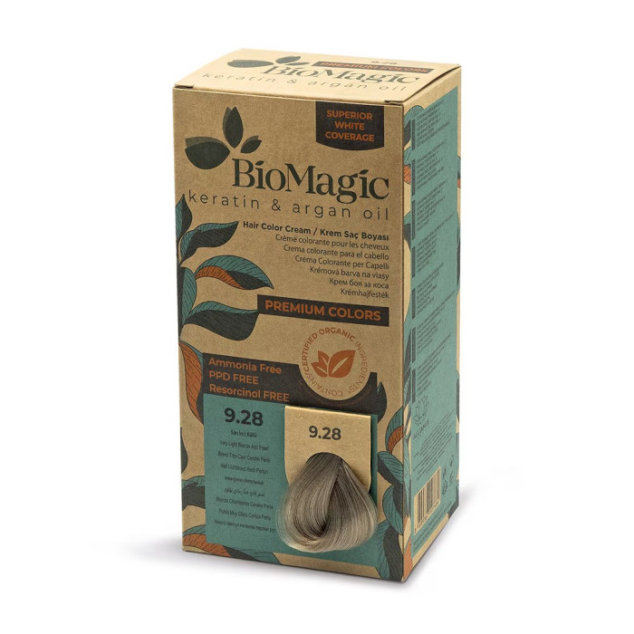 Farba do włosów popielato perłowy bardzo jasny blond (9.28) 170 ml - BIOMAGIC