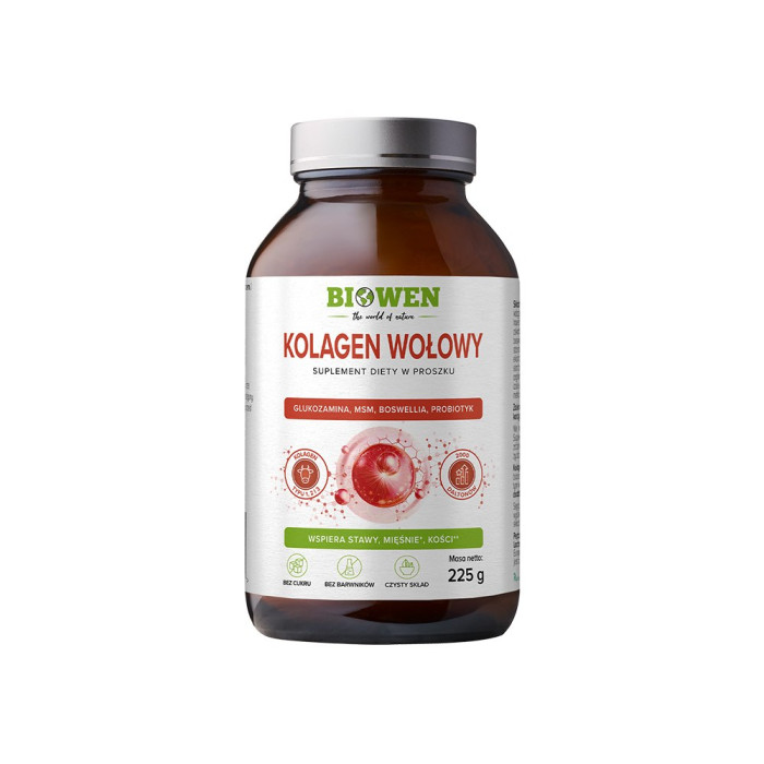 Kolagen wołowy hydrolizowany w proszku 225 g - BIOWEN