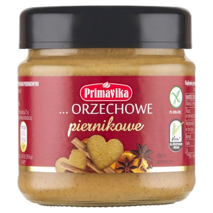 Pasta orzechowa piernikowa bezglutenowa 185 g - PRIMAVIKA