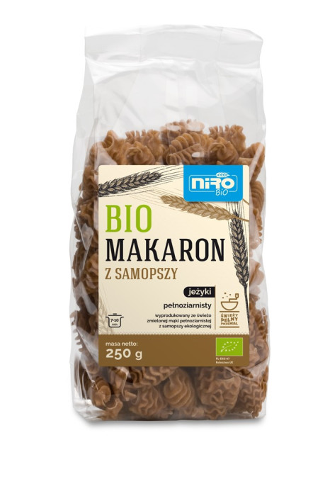 Makaron (z samopszy razowy) jeżyki BIO 250 g - NIRO