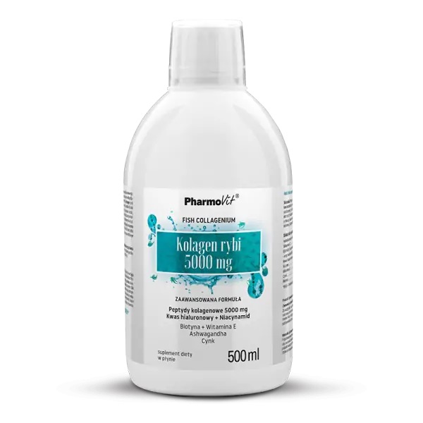 Kolagen rybi (5 000 mg) w płynie bezglutenowy 500 ml - PHARMOVIT