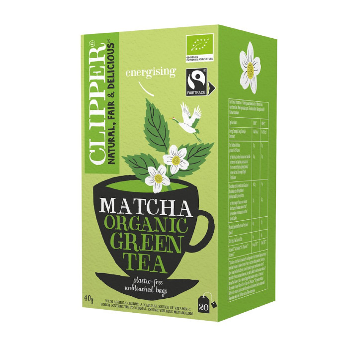 Herbata zielona z acerolą i matchą fair trade BIO (20 x 2 g) 40 g - CLIPPER