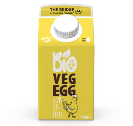 Roślinny zamiennik 8 jaj w płynie bezglutenowy BIO 500 g - THE BRIDGE