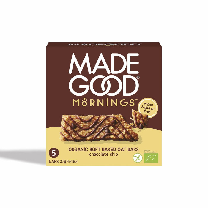 Batoniki owsiane soft z czekoladą bezglutenowe BIO (5 x 30 g) 150 g - MADEGOOD MORNINGS