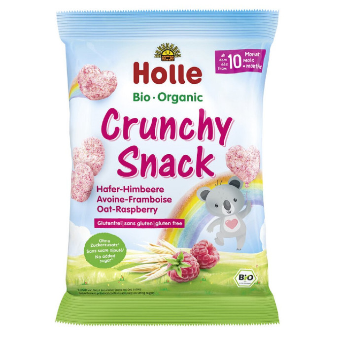 Chrupki kukurydziano - owsiane malinowo - bananowe bez dodatku cukrów bezglutenowe od 10 miesiąca BIO 30 g - HOLLE