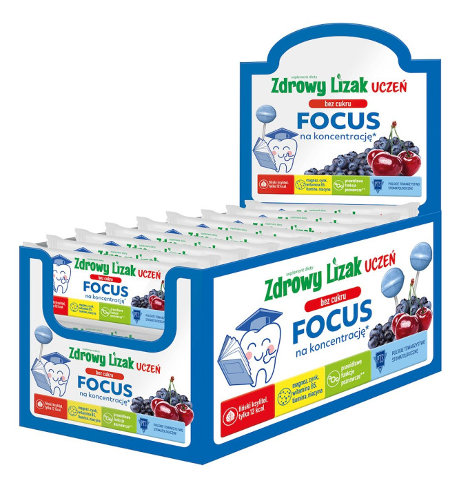 Lizak o smaku wiśnia - JAGODA NA KONCENTRACJĘ BEZ CUKRU BEZGLUTENOWY 6 g - ZDROWY LIZAK (MNIAM MNIAM)