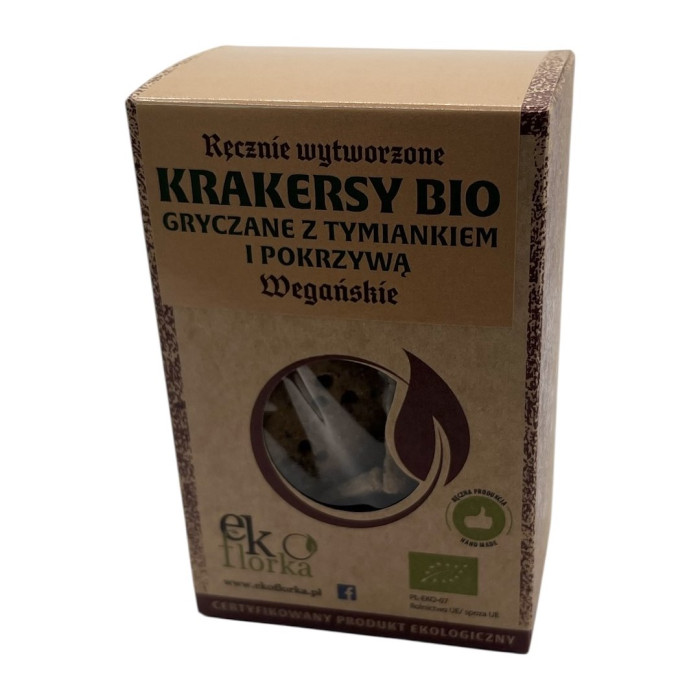 Krakersy gryczane z tymiankiem i pokrzywą BIO 90 g - EKOFLORKA