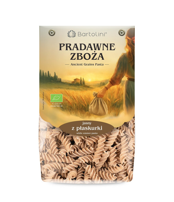Makaron (z płaskurki jasny) świderki BIO 250 g - BARTOLINI (PRADAWNE ZBOŻA)