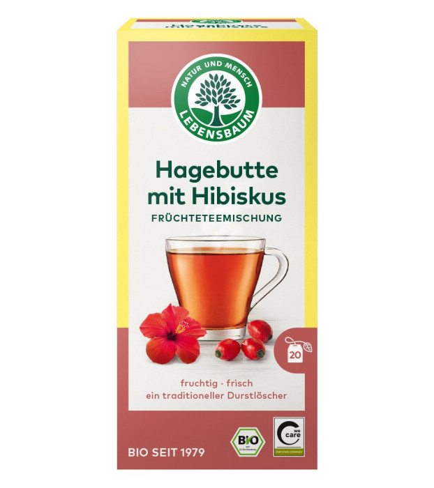 Herbatka dzika róża z hibiskusem BIO (20 x 2,5 g) 50 g - LEBENSBAUM