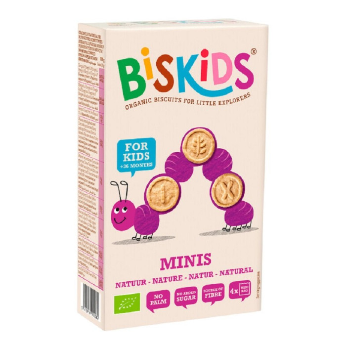 Ciasteczka mini jabłkowe od 3 roku BIO 120 g - BISKIDS