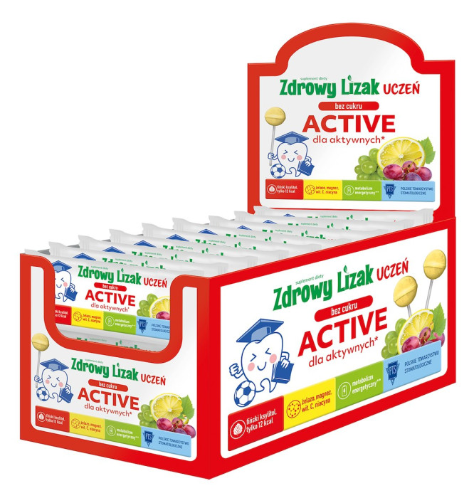 Lizak o smaku winogrono - CYTRYNA DLA AKTYWNYCH BEZ CUKRU BEZGLUTENOWY 6 g - ZDROWY LIZAK (MNIAM MNIAM)