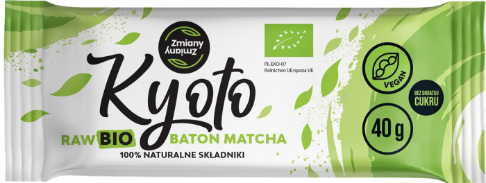 Baton daktylowy z matchą kyoto bezglutenowy BIO 40 g - ZMIANY ZMIANY