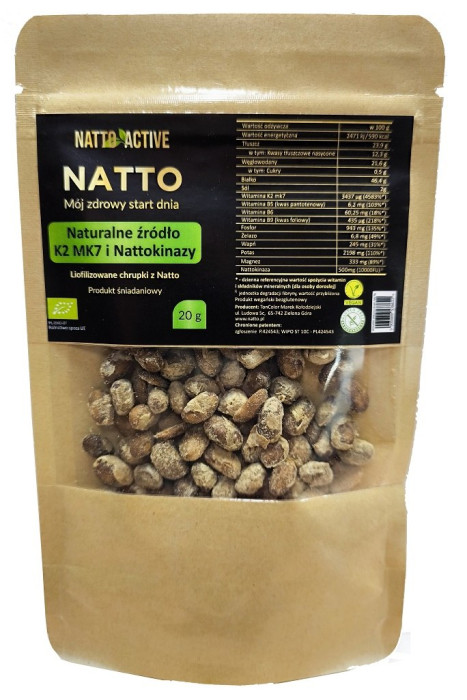 Chrupki z natto liofilizowane bezglutenowe BIO 20 g - NATTO