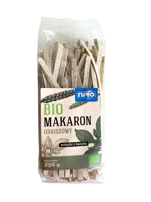 Makaron (orkiszowy z bazylią) wstążki BIO 250 g - NIRO