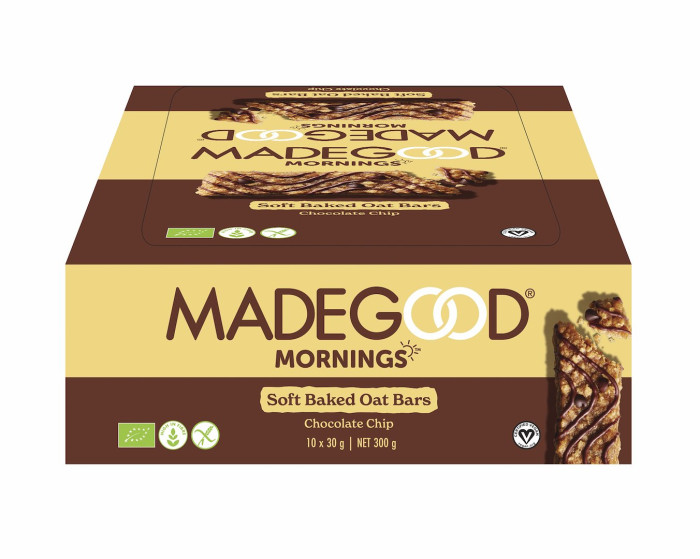 Batoniki owsiane soft z czekoladą bezglutenowe BIO (10 x 30 g) 300 g - MADEGOOD MORNINGS
