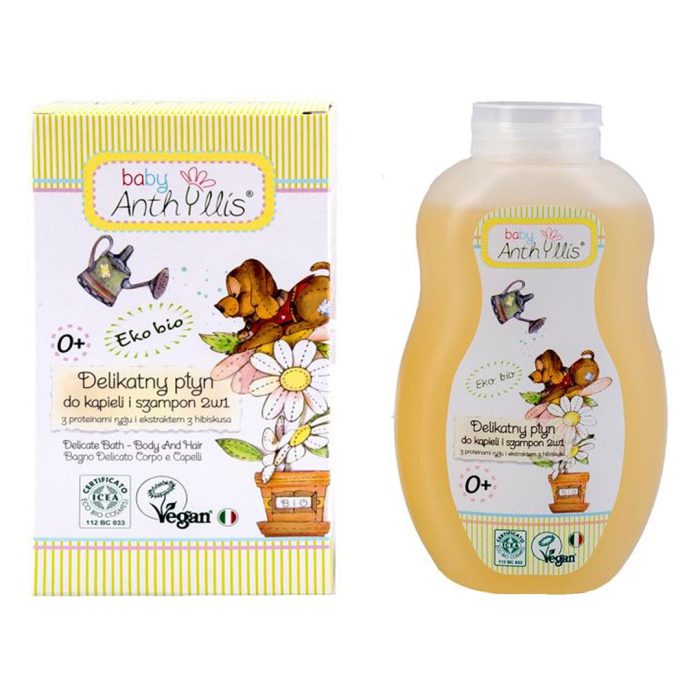 Szampon i płyn do kąpieli 2w1 proteiny ryżu i ekstrakt z hibiskusa 400 ml - BABY ANTHYLLIS