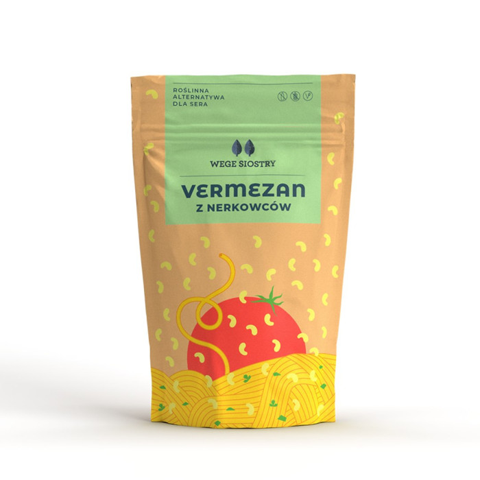 Wegańska alternatywa sera twardego tartego z orzechów nerkowca bezglutenowa 90 g - WEGE SIOSTRY