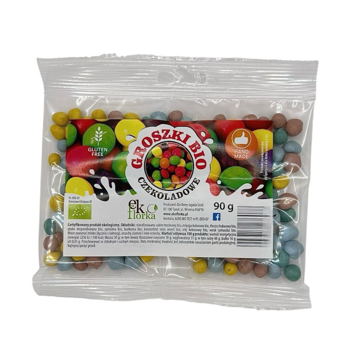 Groszki w czekoladzie bezglutenowe BIO 90 g - EKOFLORKA