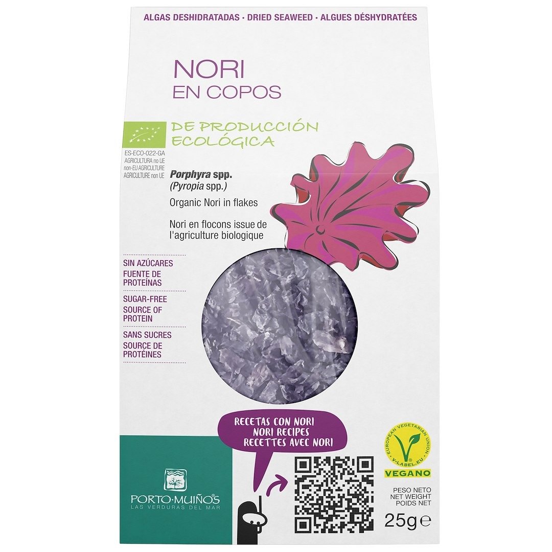 Algi morskie suszone - nori płatki BIO 25 g - PORTO MUINOS