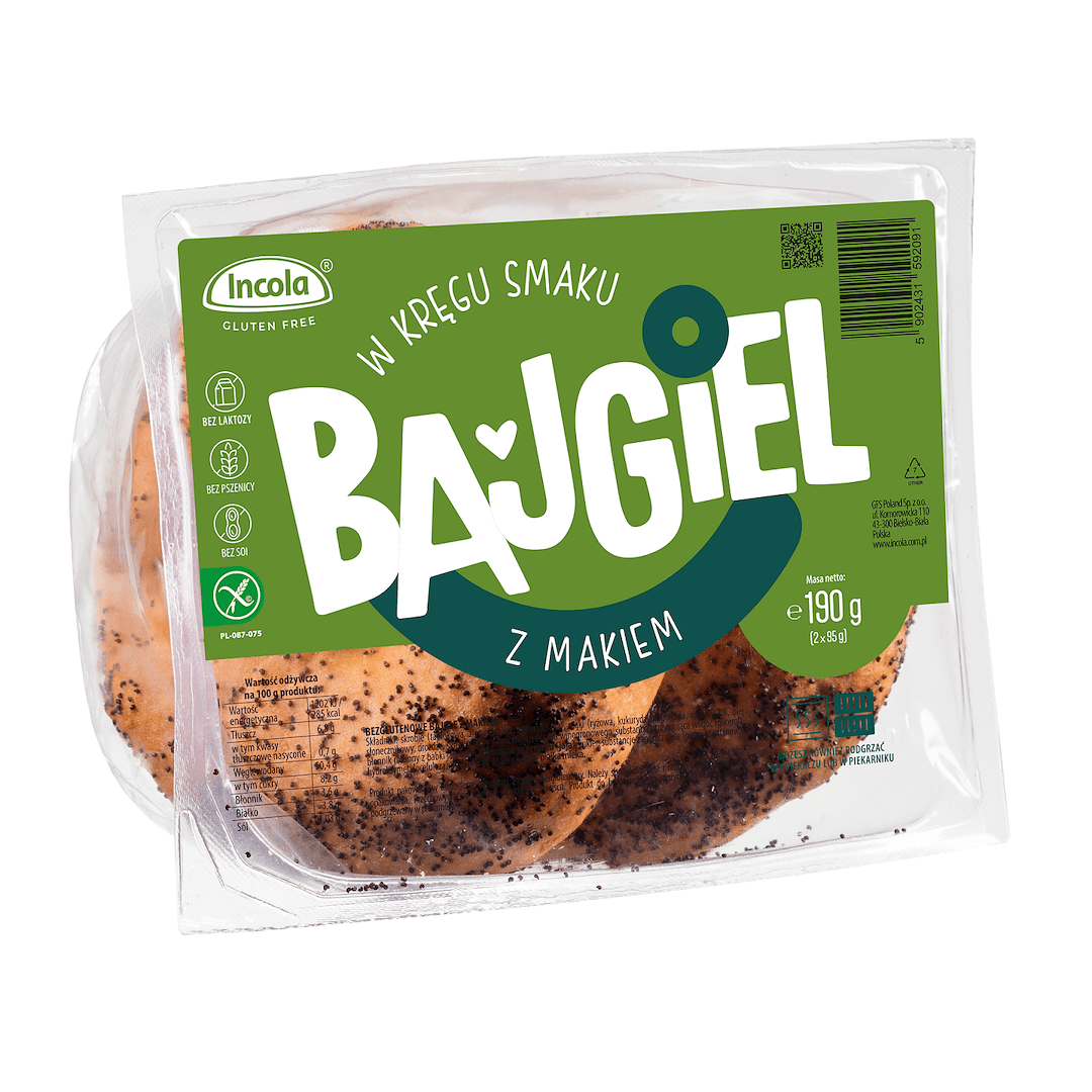 Bajgle z makiem bezglutenowe (2 szt.) 190 g - INCOLA