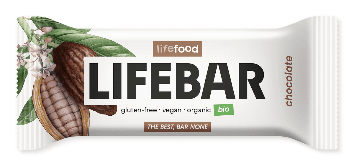 Baton daktylowo - orzechowy z czekoladą raw bez dodatku cukrów bezglutenowy BIO 40 g - LIFEFOOD