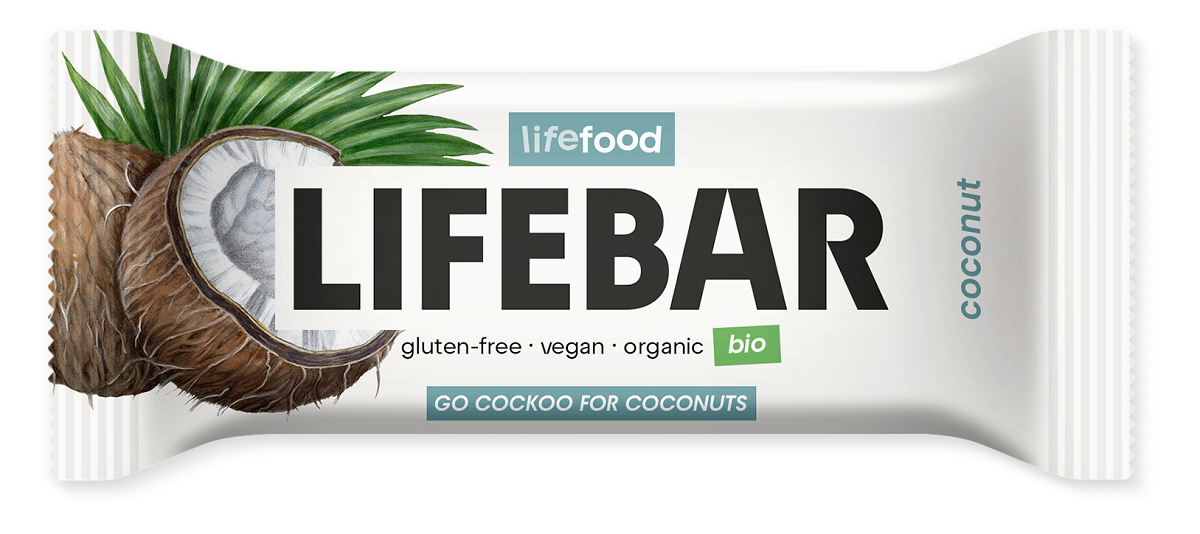 Baton daktylowo - orzechowy z kokosem raw bez dodatku cukrów bezglutenowy BIO 40 g - LIFEFOOD