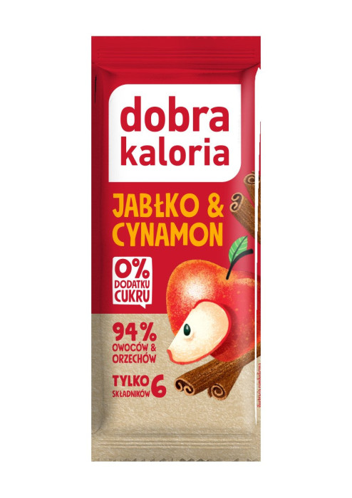 Baton daktylowy jabłko & cynamon bez dodatku cukrów 35 g - DOBRA KALORIA