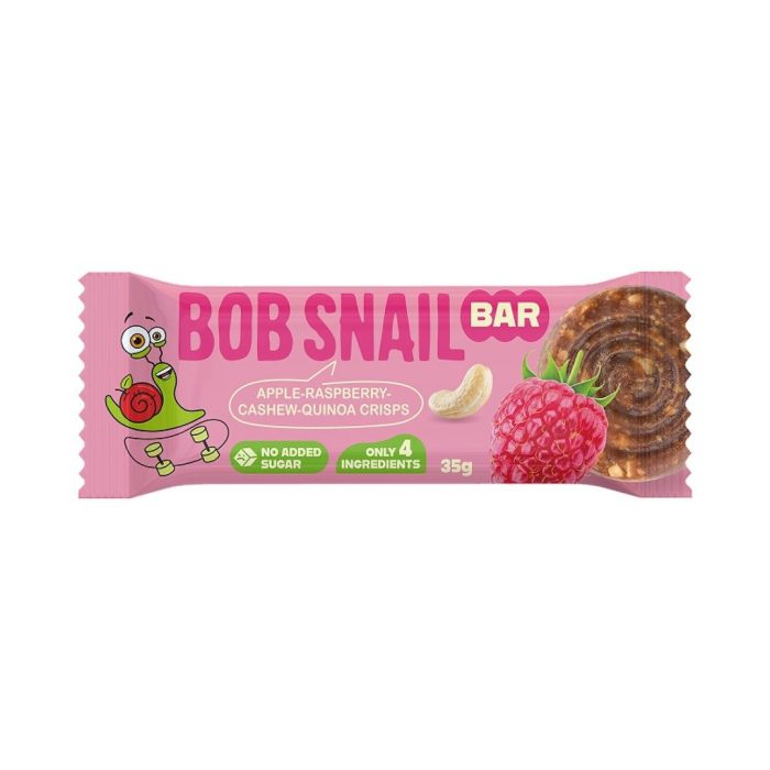 Baton jabłko - MALINA - ORZECHY NERKOWCA BEZ DODATKU CUKRÓW 35 g - BOB SNAIL