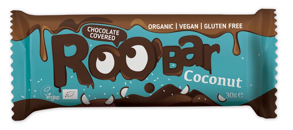 Baton kokosowy w polewie z czekolady gorzkiej bezglutenowy BIO 30 g - ROOBAR