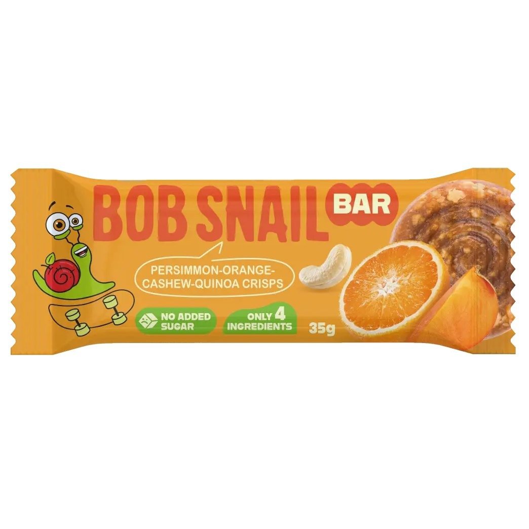 Baton persymona - POMARAŃCZA - ORZECHY NERKOWCA BEZ DODATKU CUKRÓW 35 g - BOB SNAIL
