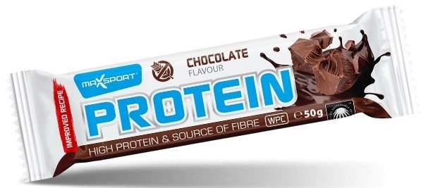 Baton proteinowy o smaku czekoladowym w polewie kakaowej bezglutenowy 50 g - MAXSPORT