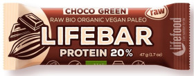 Baton proteinowy z czekoladą raw bez dodatku cukrów bezglutenowy BIO 47 g - LIFEFOOD